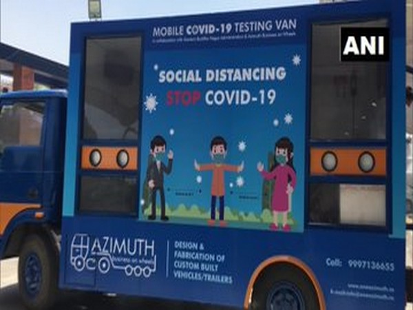 A still of a COVID-19 testing van doing rounds in Gautam Budh Nagar.  