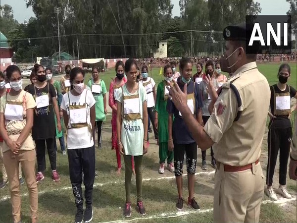 Visual from a stadium in J-K's Kathua during a police recritment drive. (Photo/ANI)