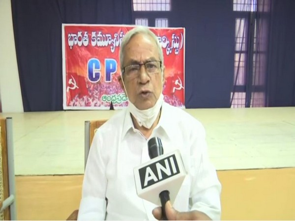 Andhra Pradesh CPM Secretary P Madhu while speaking to ANI. (Photo/ANI)