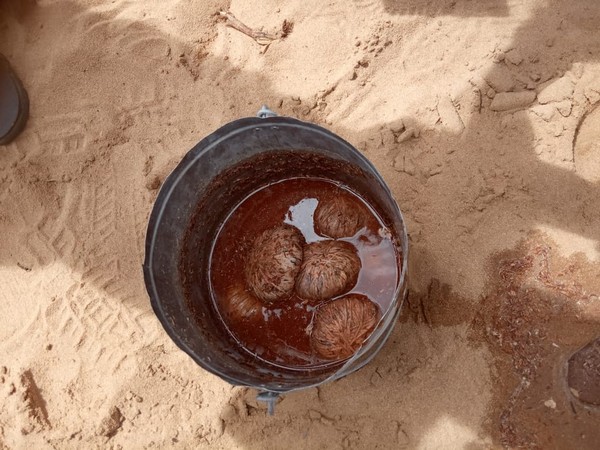 Crude bombs were kept inside bucket buried here in Jammala Madugu, Kadapa , Andhra Pradesh 