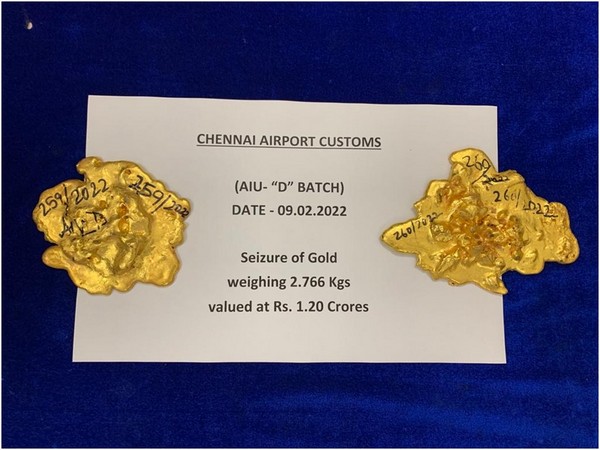 The recovered gold with the Customs. (ANI/twitter)