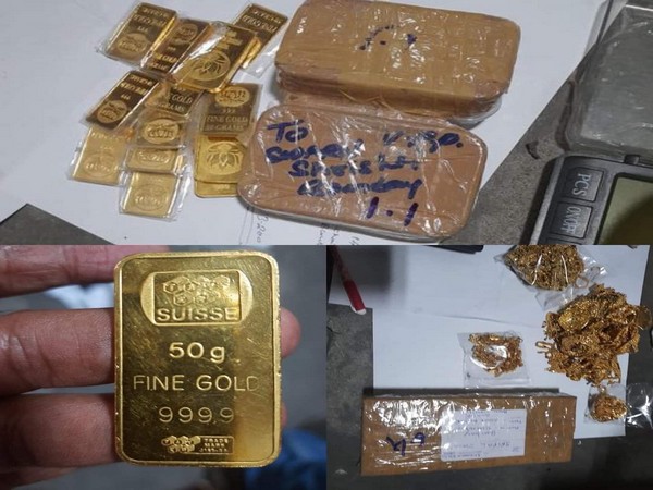Gold ornaments seized by Hyderabad Customs department. (Photo/ANI)