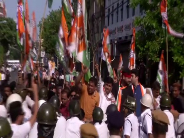 Visuals from the protest site in Kolkata.