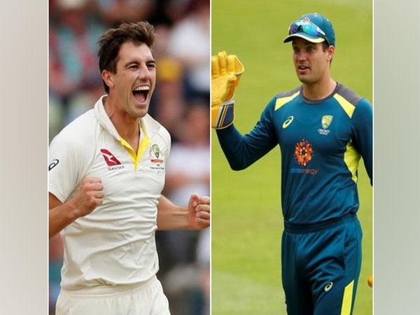 Pat Cummins and wicket-keeper Alex Carey