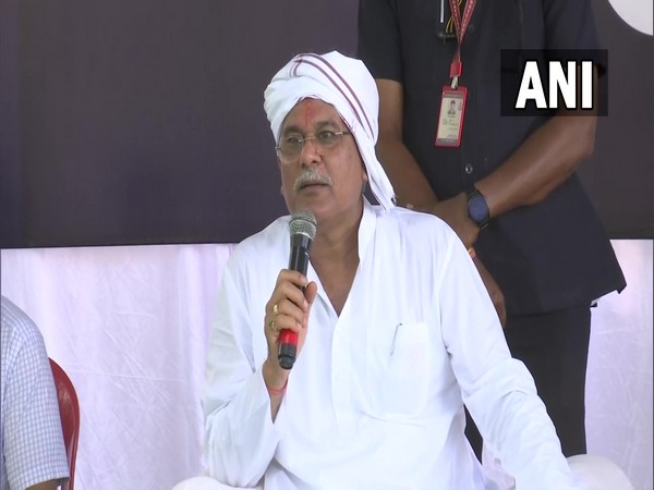 Chhattisgarh Chief Minister Bhupesh Baghel in Raipur (Photo/ANI)