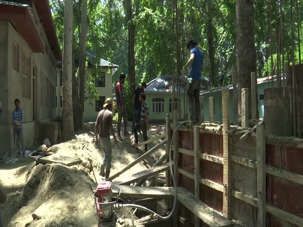 Construction begins in Government Degree College in Ganderbal in Jammu and Kashmir. (Photo/ANI)