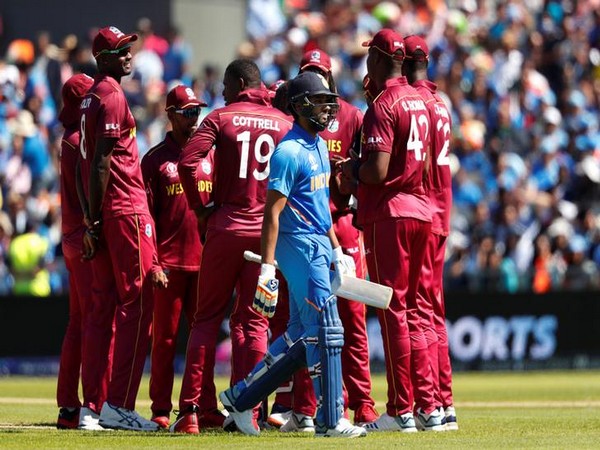 Rohit Sharma walks off after being adjudged out against West Indies