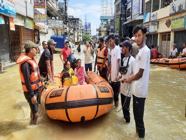 Cachar district admin rescues nine-month pregnant woman from Silchar. (Photo/ANI)