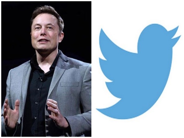 Tesla CEO Elon Musk and microblogging site Twitter logo.
