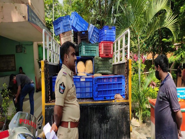 Police recovered 220 kilograms of cannabis in Visakhapatnam on Tuesday. (Photo/ANI)