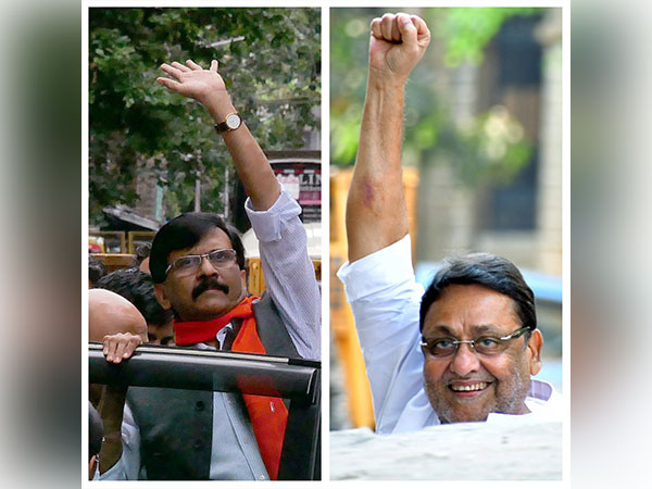 Sena leader Sanjay Raut and NCP leader Nawab Malik