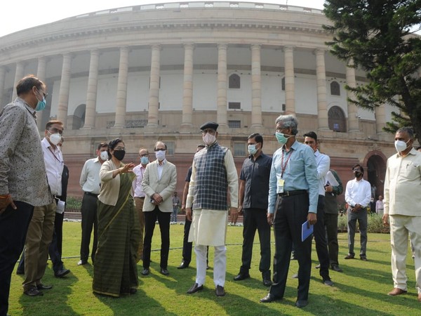 Lok Sabha Speaker Om Birla reviewed the construction work for new Parliament building on Saturday.