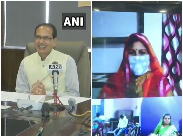 Madhya Pradesh Chief Minister Shivraj Singh Chouhan during the video conference with women on Mother's Day on Sunday.