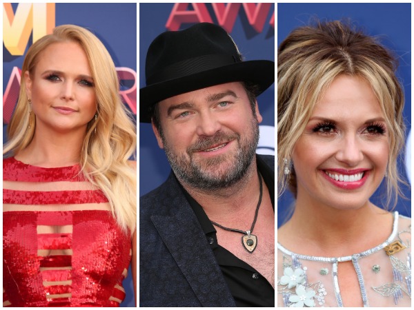 Miranda Lambert (left), Lee Brice (centre) and Carly Pearce (right) were among the evening's early winners.