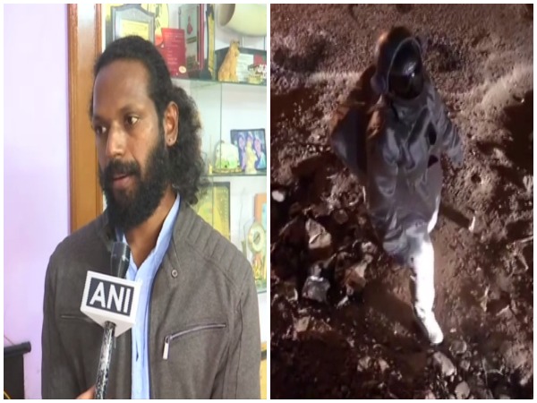 Baadal Nanjundaswamy who shared a video of walking on the moon. Photo/ANI