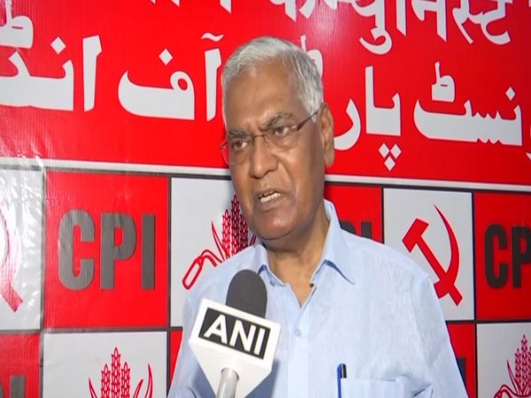 CPI general secretary D Raja speaking to ANI. (Photo/ANI)
