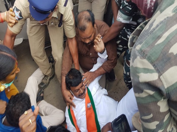 BJP Andhra Pradesh president Somu Veerraju fainted in a scuffle with police.