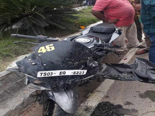 Due to over speeding, he lost control of his two-wheeler and rammed into a divider. Photo/ANI