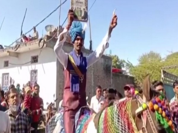 Dalit groom taking out marriage procession in Madhya Pradesh. (ANI/photo)