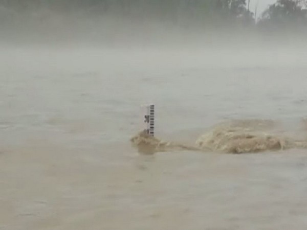 River Ganga in spate at Rishikesh. (ANI/Photo)
