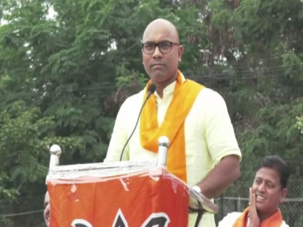 BJP MP D Arvind Kumar speaking at a public meeting in Nizamabad on Friday 