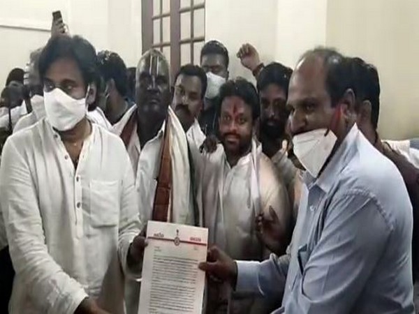 JSP chief Pawan Kalyan submitted petition to Krishna District Revenue Officer (Photo/ANI)