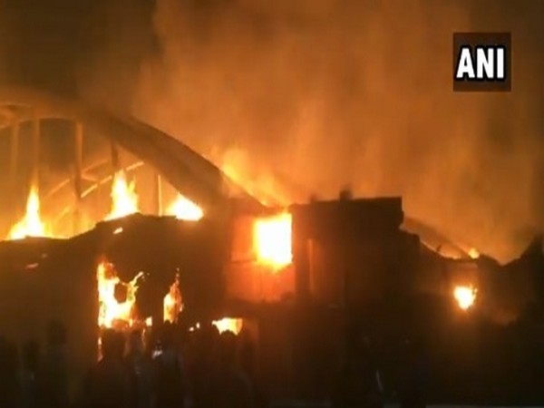 A visual of the fire in Dasna on Friday. 