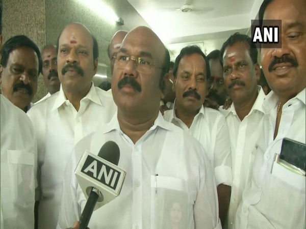 Tamil Nadu Minister D Jayakumar speaking to ANI in Chennai on Thursday. 