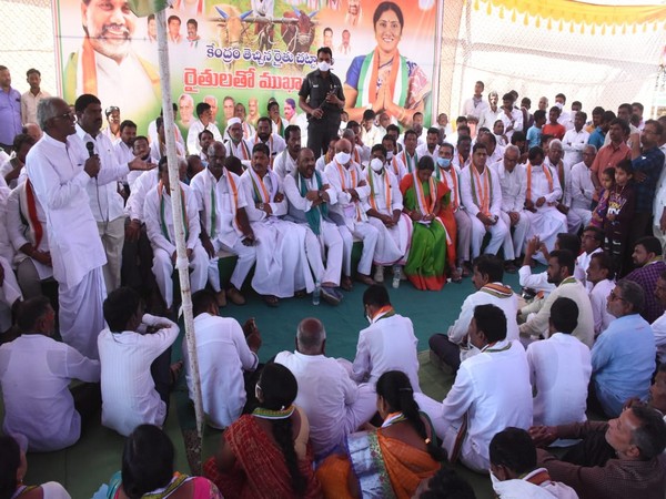 Visuals from Mallu Bhatti Vikramarka public meeting in Adilabad (Photo/ANI)