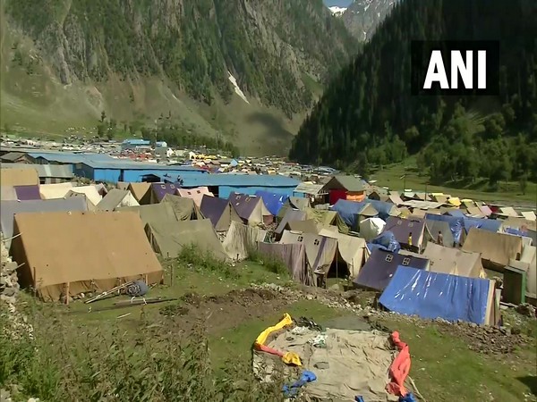 Tents for Amarnath Yatra pilgrims in Baltal base camp. 