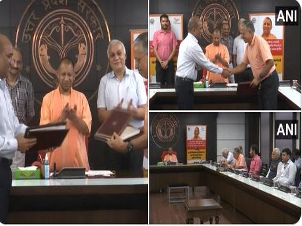 Visuals from the MoU signing event in Lucknow (Photo/ANI)