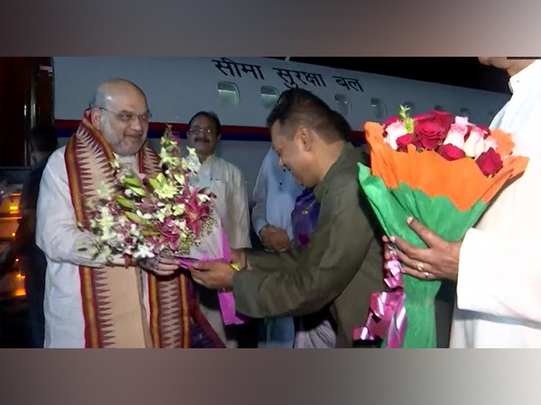 Home Minister Amit Shah and Union Minister Dharmendra Pradhan arrive in Bhubaneswar (Photo/ANI)