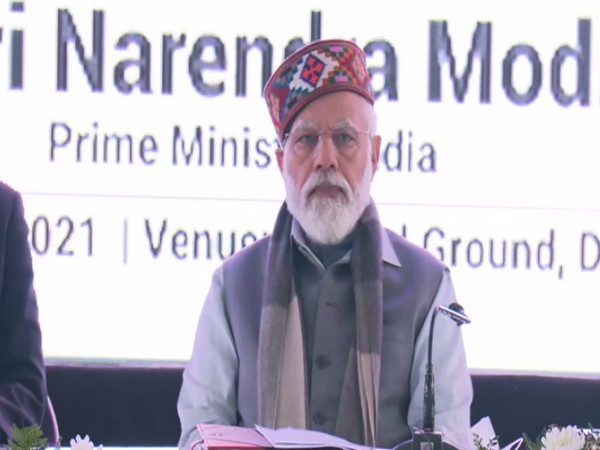 PM Modi reaches Mandi to inaugurate hydropower projects (Photo/ANI)  