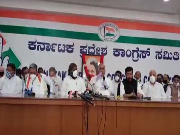 Visulas from Karnataka Pradesh Congress Committee in Bangalore on Thursday (Photo/ANI)