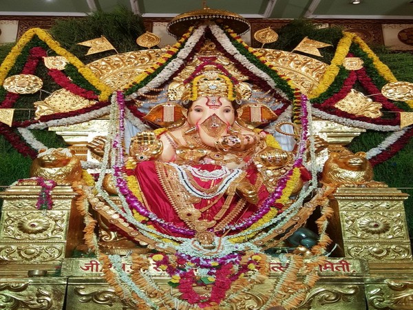 Lord Ganesh decorated at GSB Sarvajanik Ganeshotsav Samiti, Wadala mandal in Mumbai [Photo/ANI]