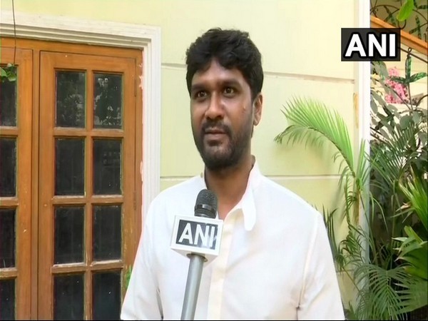TRS candidate from Secunderabad Talasani Sai Kiran Yadav talking to ANI on Sunday. Photo/ANI