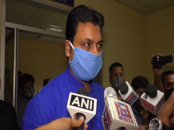 Tripura CM Biplab Kumar Deb speaking to reporters on Wednesday.