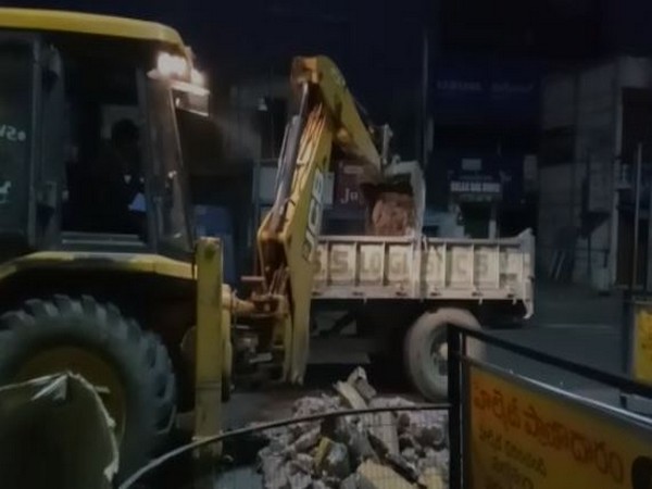 Three Lanterns Junction was demolished by the civic body in Vizianagaram [Photo/ANI]