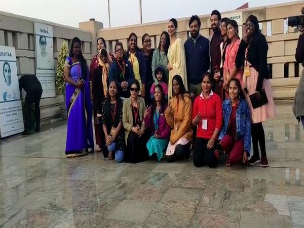 Deepika Padukone along with acid attack survivors.