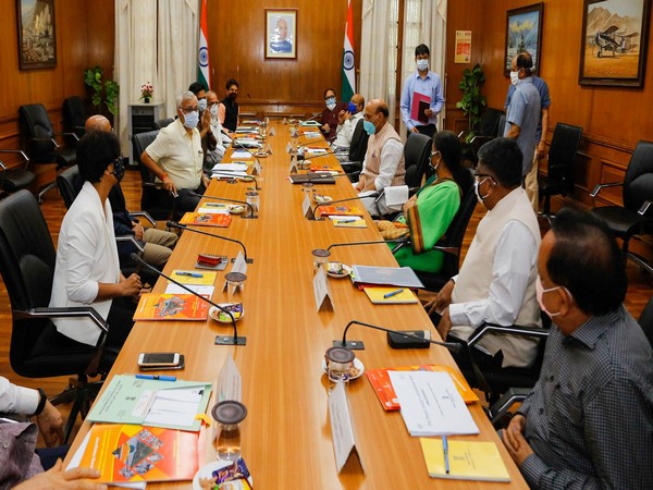 Defence Minister Rajnath Singh charing a GoM meeting on Thursday. (Photo/ANI)