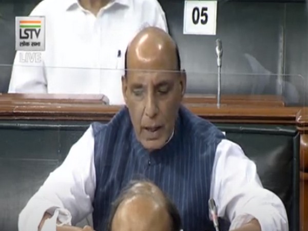 Defence Minister Rajnath Singh in Lok Sabha on Tuesday. (Photo/ANI)