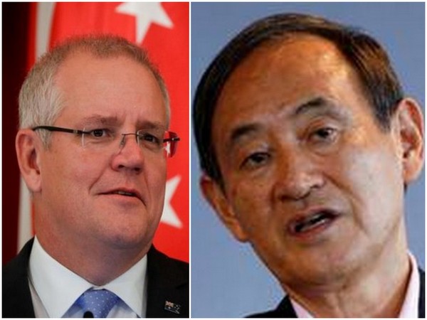 Australian PM Scott Morrison and Japanese Prime Minister Yoshihide Suga 