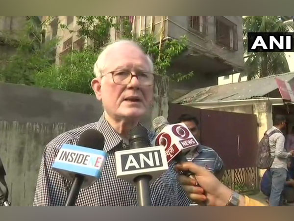 Fomer Assam DGP Harekrishna Deka talking to media persons in Assam on Tuesday 