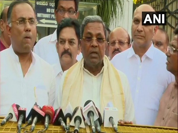 Congress leader Siddaramaiah addressing the media after meeting Governor in Bengaluru on Saturday