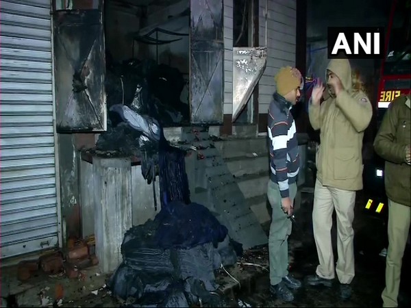 Visuals from the cloth godown in Kirari, Delhi. Photo/ANI
