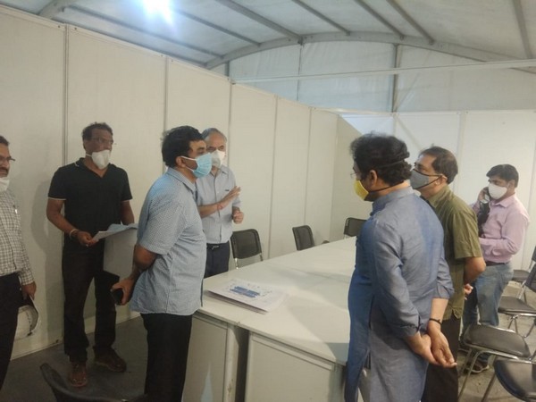 File picture of DRDO chairman G Satheesh Reddy at the hospital site with Minister of State for Home Kishan Reddy.