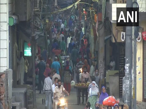 People violate social distancing norms at Shastri Park area in Delhi amid COVID-19 lockdown. Photo/ ANI