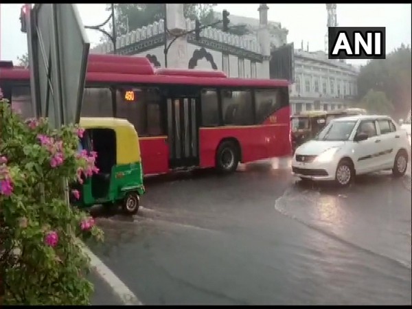 Heavy rains occur in several parts of capital on Sunday. (Photo: ANI)