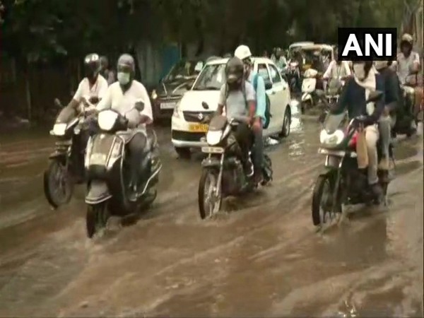 Waterlogging near Palam Technical Airport in Delhi due to rain.