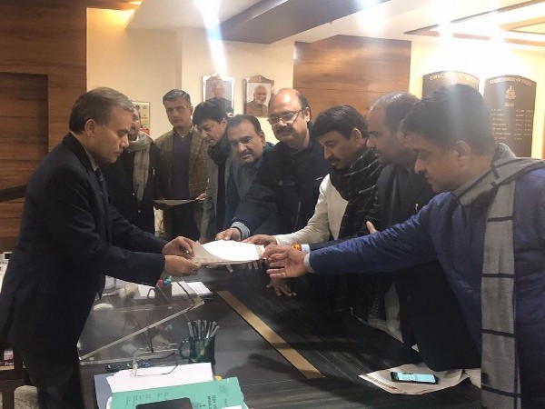 Delhi BJP leaders meeting Commissioner of Police Amulya Patnaik on Monday. 